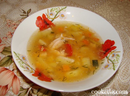 Тыквенный суп на курином бульоне