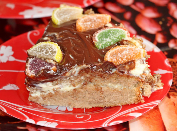 кофейный бисквитный торт с заварным кремом - рецепт с фото