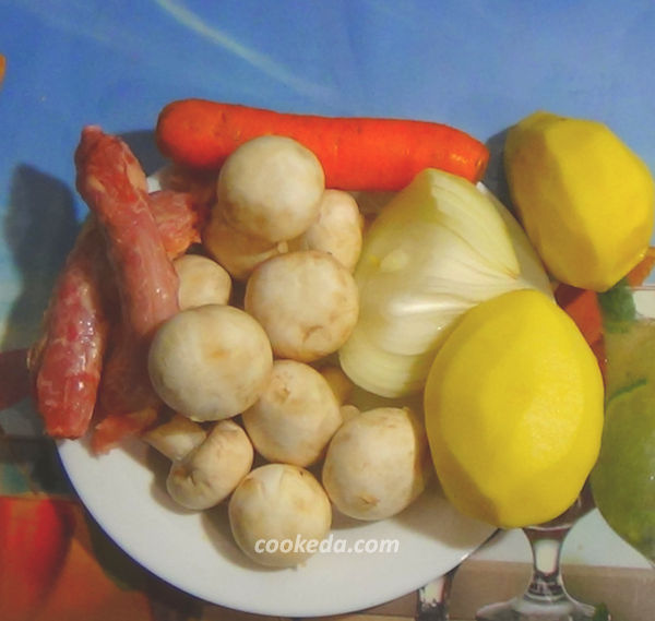 Куриный суп с грибами и картошкой - ингредиенты