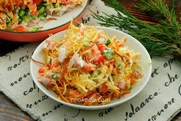 Салат с картофелем пай и курицей домашний рецепт